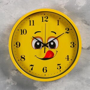 Часы настенные, серия: Детские, "Смайл" d=30 см, 1 АА, плавный ход