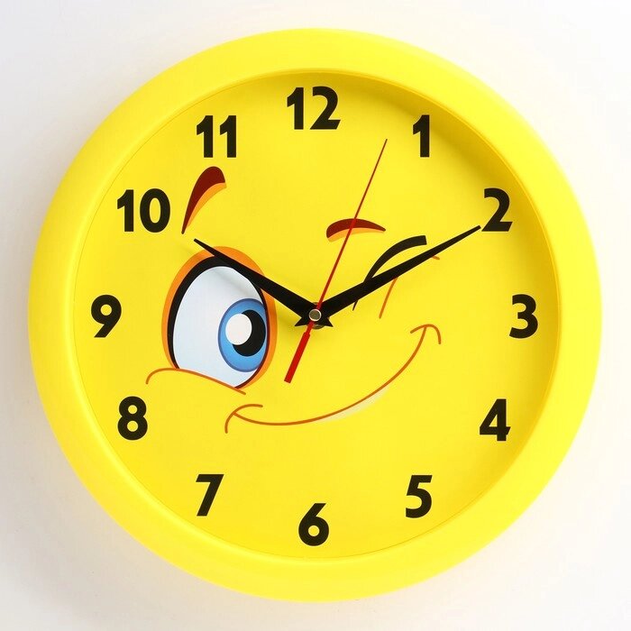 Часы настенные, серия: Детские, "Смайл", плавный ход, d=28 см от компании Интернет-гипермаркет «MOLL» - фото 1