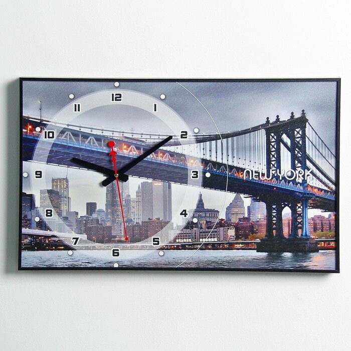 Часы настенные, серия: Город  "Бруклинский Мост", 57х35х4  см, микс от компании Интернет-гипермаркет «MOLL» - фото 1