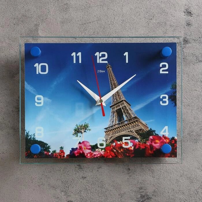 Часы настенные, серия: Город, "Эйфелева башня", 20х26  см, микс от компании Интернет-гипермаркет «MOLL» - фото 1
