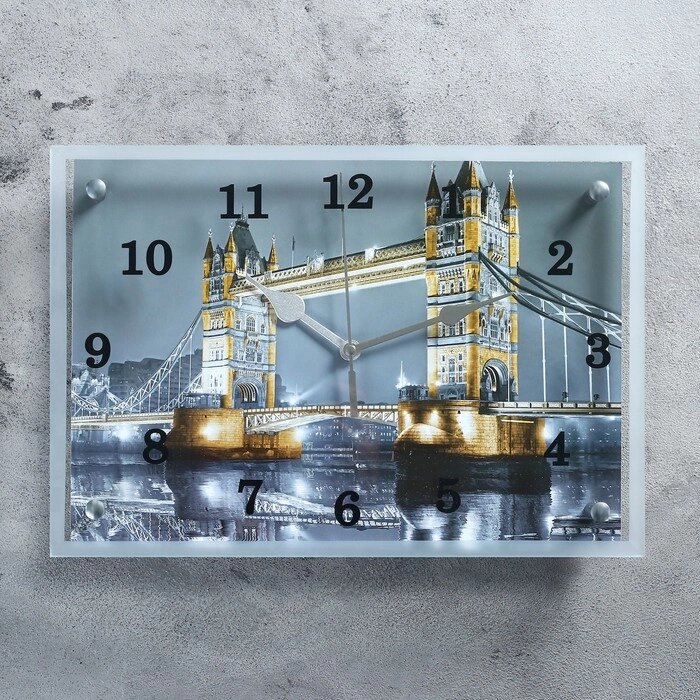 Часы настенные, серия: Город, "Тауэрский Мост", 25х35  см, микс от компании Интернет-гипермаркет «MOLL» - фото 1