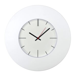 Часы настенные, серия: Интерьер, d-37 см, широкий белый обод