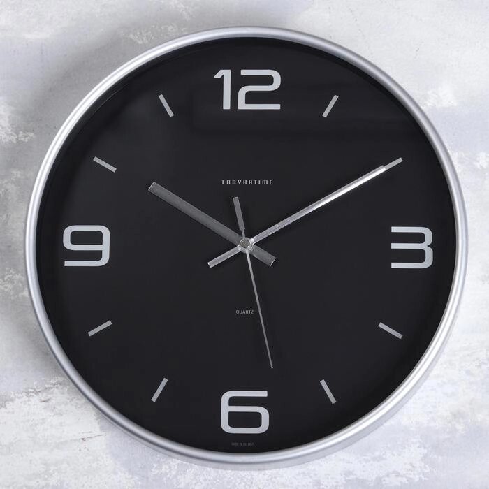Часы настенные, серия: Интерьер "Эдит" d=30.5 см, серебро от компании Интернет-гипермаркет «MOLL» - фото 1