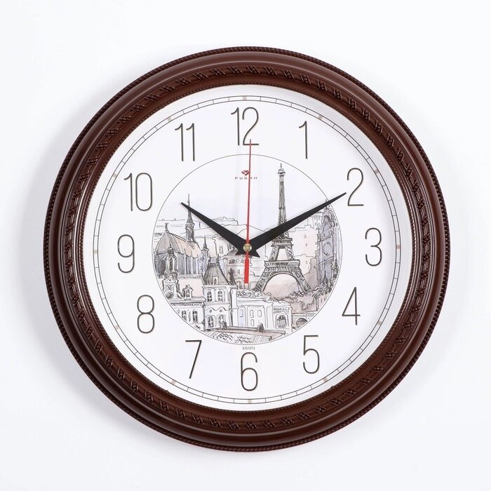 Часы настенные, серия: Интерьер, "Эскиз Парижа", d-29 см от компании Интернет-гипермаркет «MOLL» - фото 1
