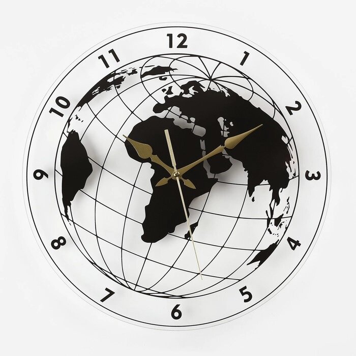 Часы настенные, серия: Интерьер, "Глобус", плавный ход, d-39 см от компании Интернет-гипермаркет «MOLL» - фото 1