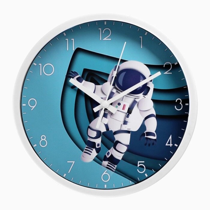 Часы настенные, серия: Интерьер, "Космонавт", плавный ход, d-20 см, АА от компании Интернет-гипермаркет «MOLL» - фото 1