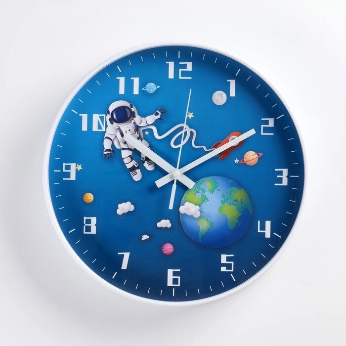 Часы настенные, серия: Интерьер, "Космос", плавный ход, d=30 см, АА от компании Интернет-гипермаркет «MOLL» - фото 1