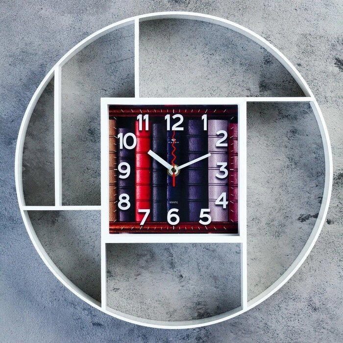 Часы настенные, серия: Интерьер, "Маганса", белые, 35 см от компании Интернет-гипермаркет «MOLL» - фото 1