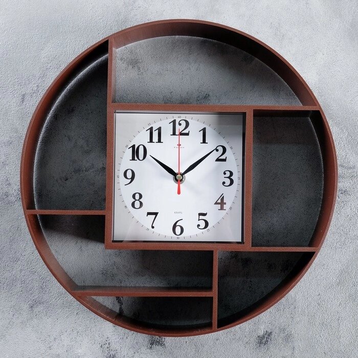 Часы настенные, серия: Интерьер, "Маганса", венге, 35 см от компании Интернет-гипермаркет «MOLL» - фото 1
