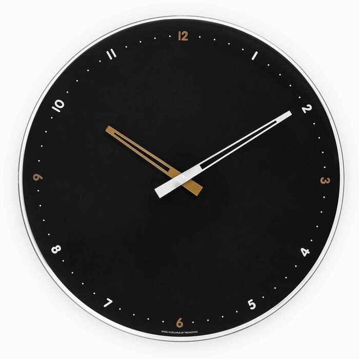 Часы настенные, серия: Интерьер, плавный ход, d-30 см, черные от компании Интернет-гипермаркет «MOLL» - фото 1
