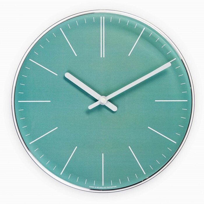 Часы настенные, серия: Интерьер, плавный ход, d-30 см, зеленые от компании Интернет-гипермаркет «MOLL» - фото 1