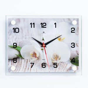 Часы настенные, серия: Интерьер "Спа. Белые орхидеи", 20 х 26 см