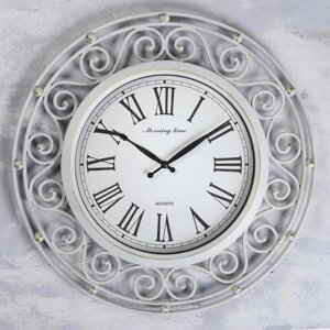 Часы настенные, серия: Интерьер, "Версаль", цвет-слоновая кость, d=49 см