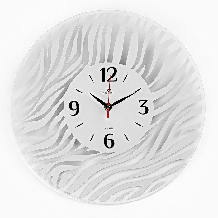 Часы настенные, серия: Интерьер, "Зебра ", плавный ход, d-34 см, белые от компании Интернет-гипермаркет «MOLL» - фото 1