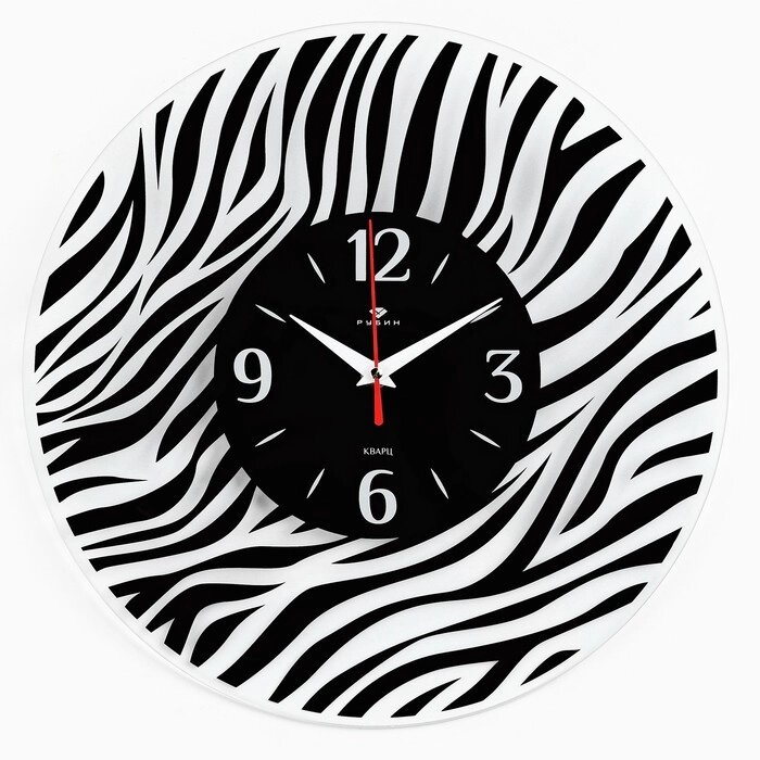 Часы настенные, серия: Интерьер, "Зебра ", плавный ход, d-34 см, черные от компании Интернет-гипермаркет «MOLL» - фото 1
