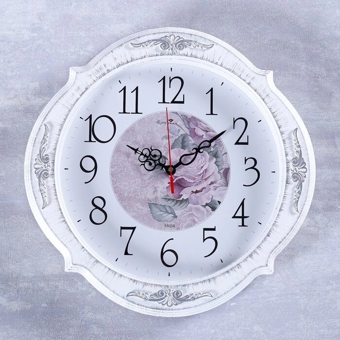 Часы настенные, серия: Классика, "Баконг", белое серебро, 40х40 см от компании Интернет-гипермаркет «MOLL» - фото 1