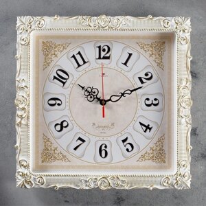 Часы настенные, серия: Классика, "Барака", белое золото, 38х38 см