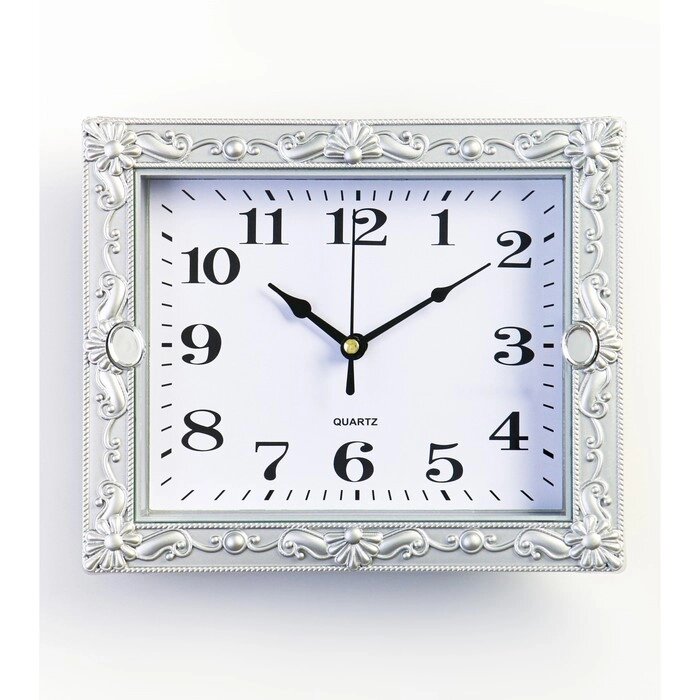 Часы настенные, серия: Классика, "Брилл", серебро, 21х3х18 см, микс от компании Интернет-гипермаркет «MOLL» - фото 1
