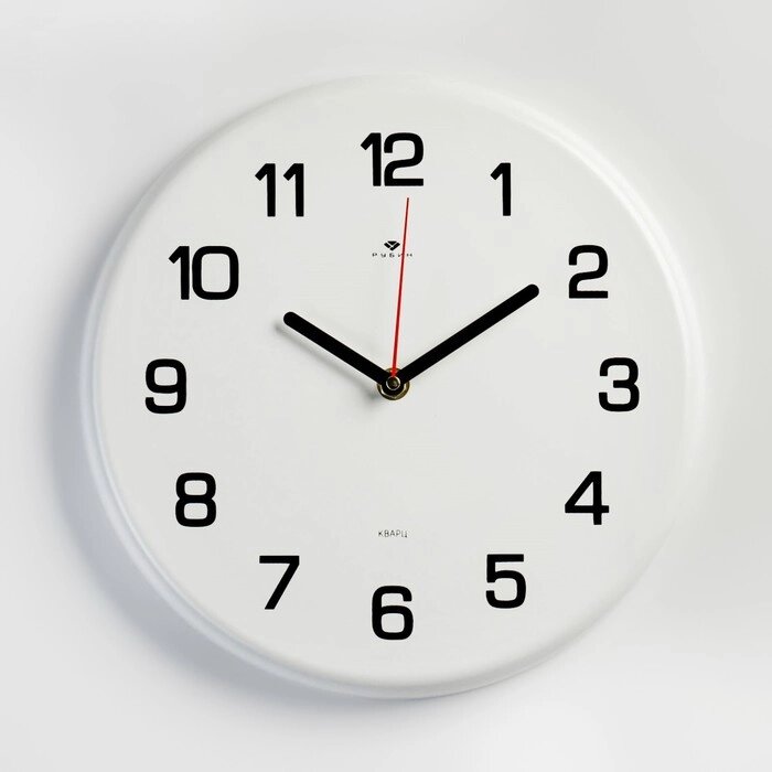 Часы настенные, серия: "Классика", дискретный ход, d=27 см, белые от компании Интернет-гипермаркет «MOLL» - фото 1