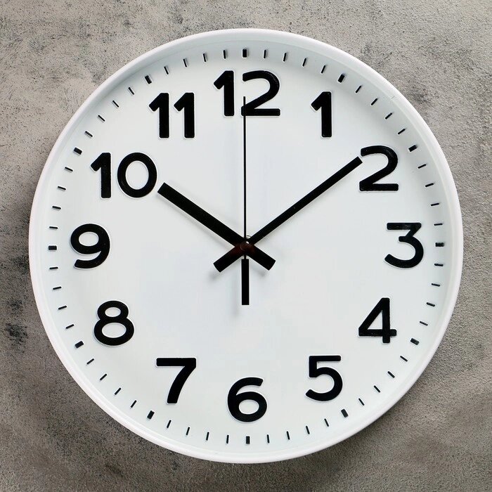 Часы настенные, серия: Классика, "Этель", d=30 см, плавный ход, 1 АА, белые от компании Интернет-гипермаркет «MOLL» - фото 1