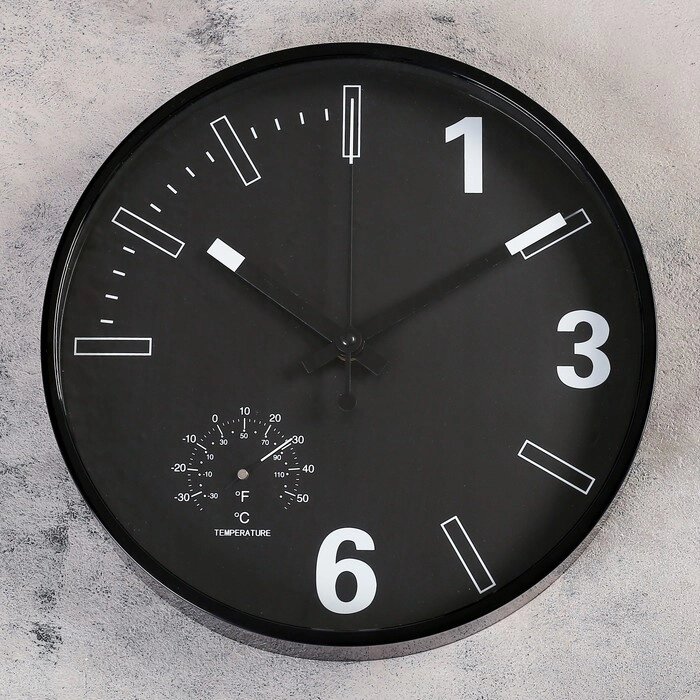 Часы настенные, серия: Классика, "Гриик", с термометром, d=30 см от компании Интернет-гипермаркет «MOLL» - фото 1