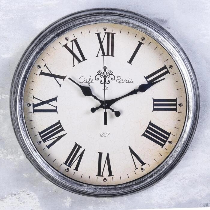 Часы настенные, серия: Классика, "Хлоя", римские цифры, микс , d=33.5 см, плавный ход от компании Интернет-гипермаркет «MOLL» - фото 1