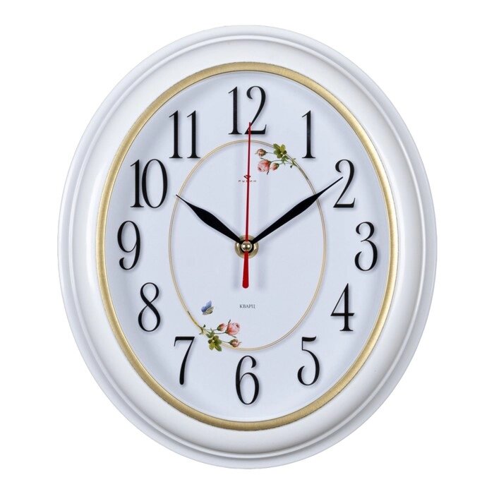 Часы настенные, серия: Классика, "Легкость", 22.5 х 26.5 см, корпус белый с золотом от компании Интернет-гипермаркет «MOLL» - фото 1