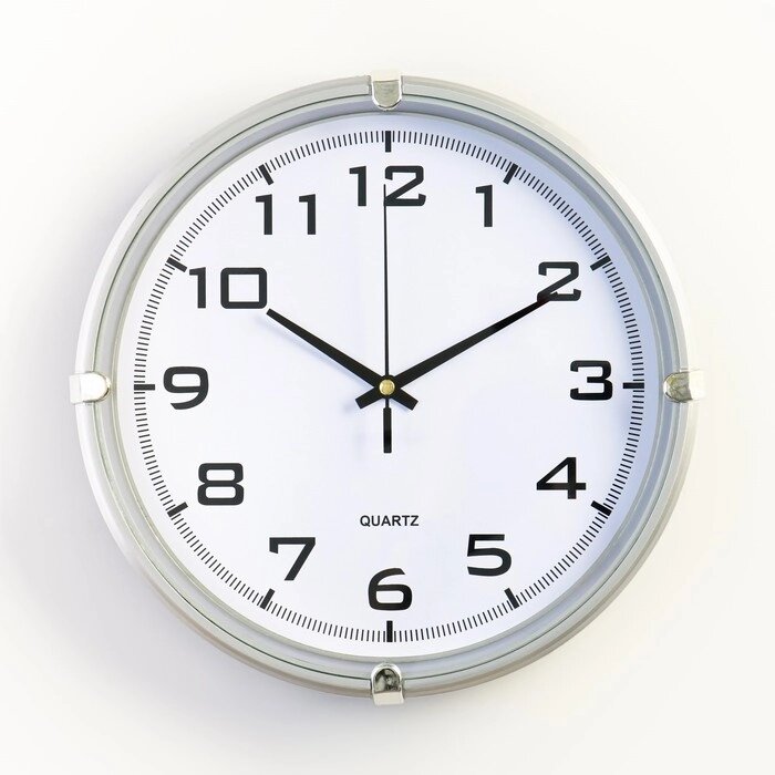 Часы настенные, серия: Классика, "Модерн", серебро, 24.5х24.5 см от компании Интернет-гипермаркет «MOLL» - фото 1