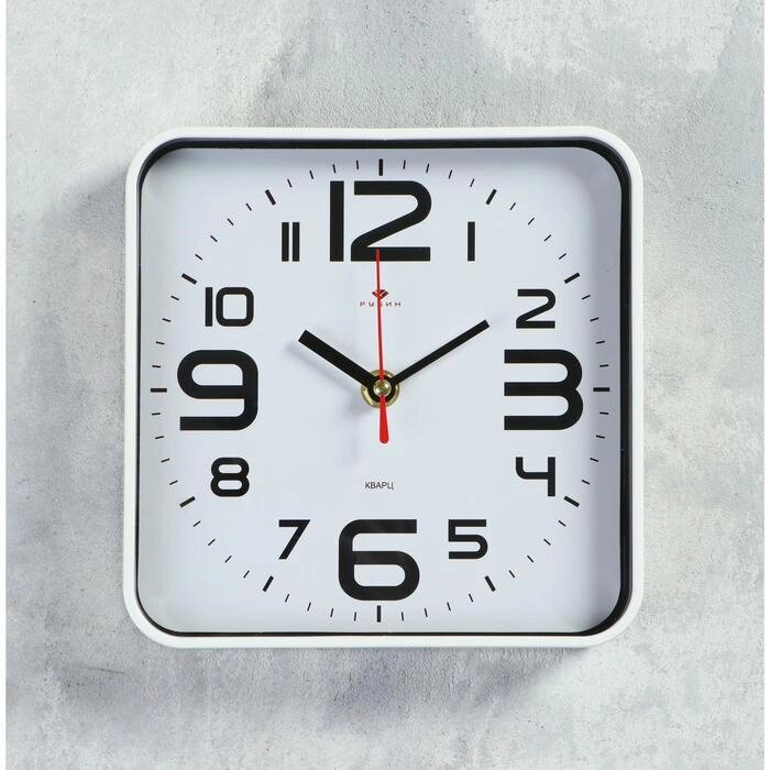 Часы настенные, серия Классика, плавный ход, 19х19см, корпус белый от компании Интернет-гипермаркет «MOLL» - фото 1