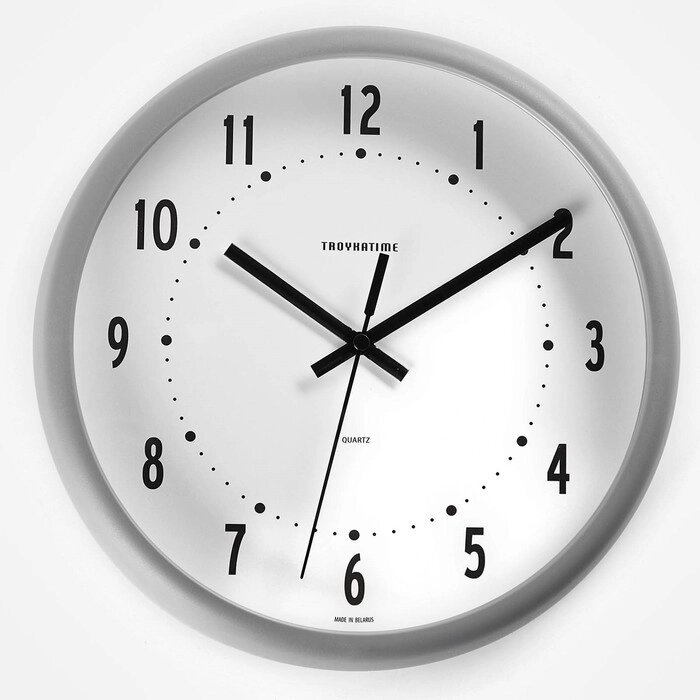 Часы настенные, серия: Классика, плавный ход, 24.5 х 5.5 см, серые от компании Интернет-гипермаркет «MOLL» - фото 1