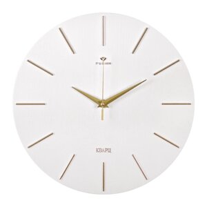 Часы настенные, серия: Классика, плавный ход, d-30 см, белые с золотом