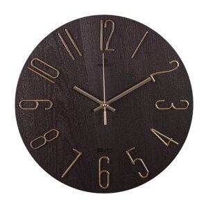 Часы настенные, серия: Классика, плавный ход, d-30 см, черные