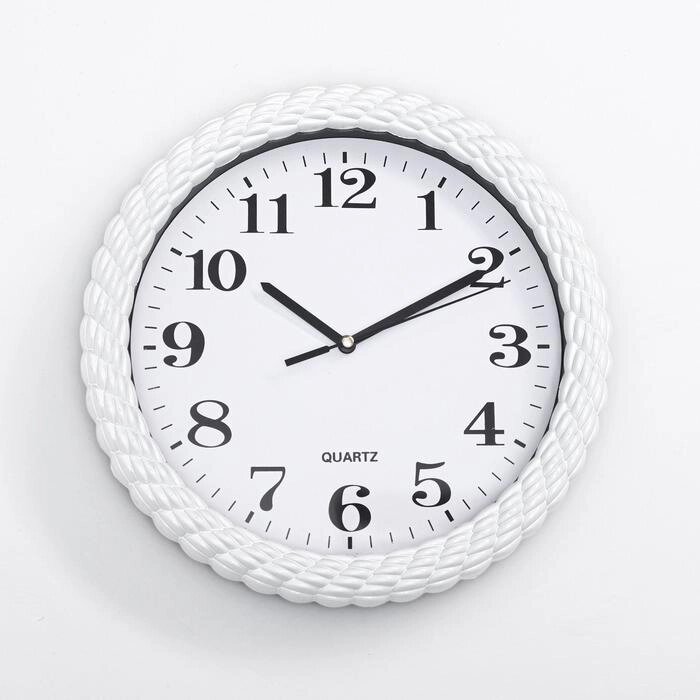 Часы настенные, серия: Классика, "Плетёнка", дискретный ход, 26 х 26 см, d циферблата= 21 см от компании Интернет-гипермаркет «MOLL» - фото 1
