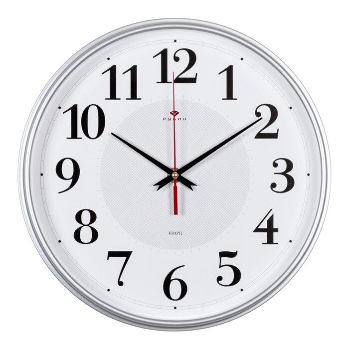 Часы настенные, серия: Классика, "Ромбы", плавный ход, d-29 см, серебро от компании Интернет-гипермаркет «MOLL» - фото 1