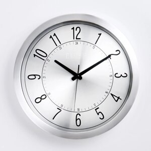 Часы настенные, серия: Классика, "Такома", хромированные, d=35 см
