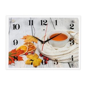 Часы настенные, серия: Кухня, "Чай на даче осенью", плавный ход, 30 х 40 см