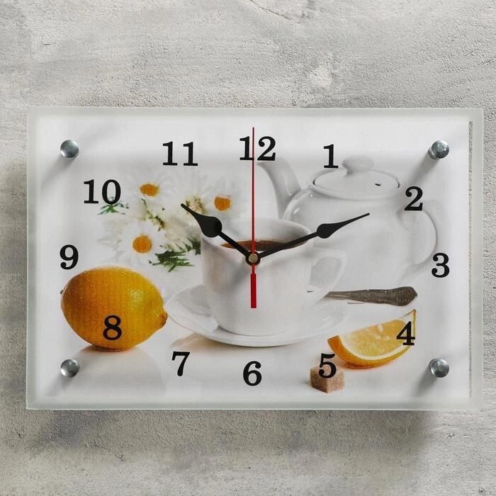 Часы настенные, серия: Кухня, "Чайная церемония и лимон", 20х30  см, микс от компании Интернет-гипермаркет «MOLL» - фото 1