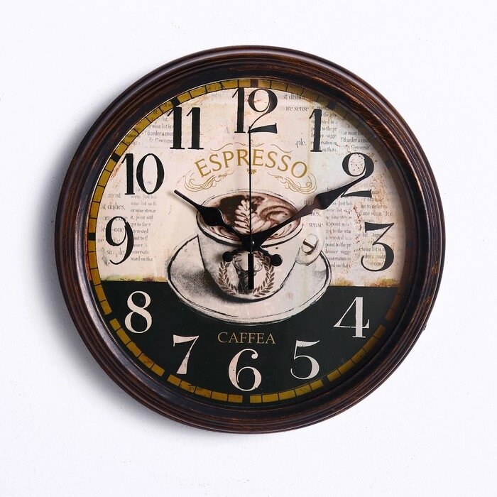 Часы настенные, серия: Кухня, "Espresso Caffea", d=35 см от компании Интернет-гипермаркет «MOLL» - фото 1