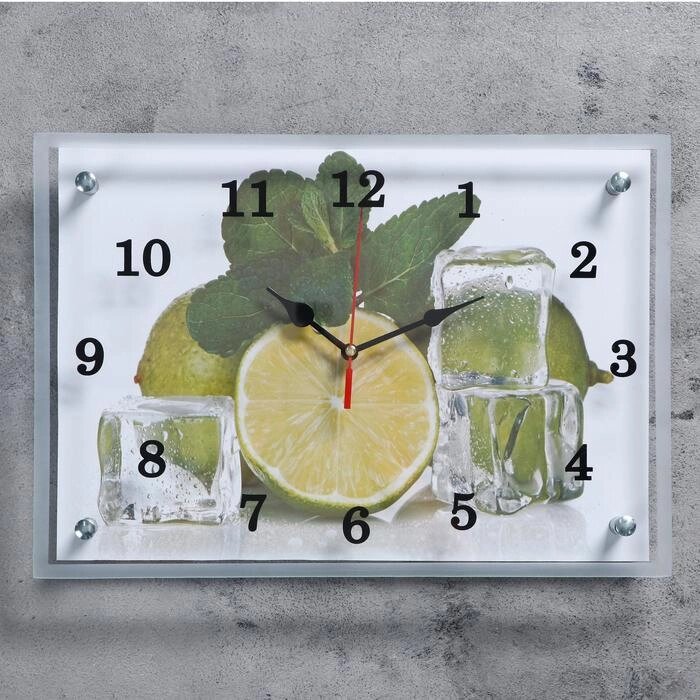 Часы настенные, серия: Кухня, "Лайм и лед"25х35 см, микс от компании Интернет-гипермаркет «MOLL» - фото 1