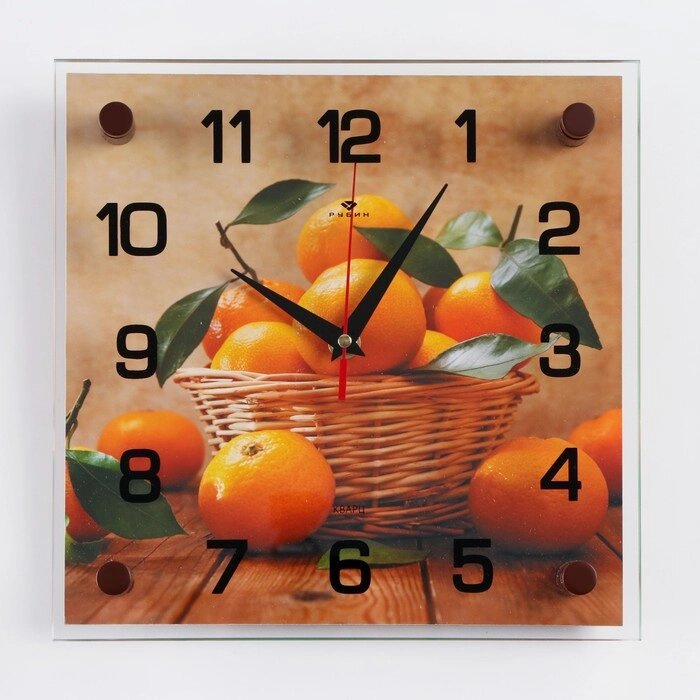Часы настенные, серия: Кухня, "Мандарины", 25 х 25 см от компании Интернет-гипермаркет «MOLL» - фото 1