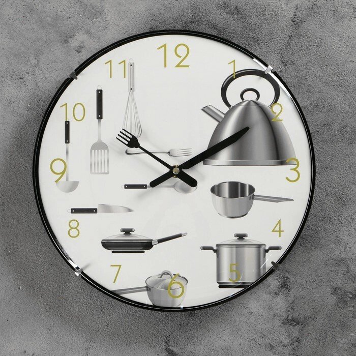 Часы настенные, серия: Кухня, "Пора готовить", d=30 см от компании Интернет-гипермаркет «MOLL» - фото 1