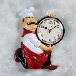 Часы настенные, серия: Кухня, "Повар усач", 24х30 см