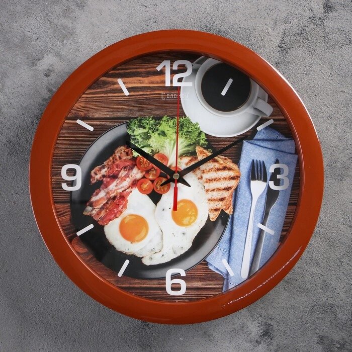 Часы настенные, серия: Кухня, "Прованский завтрак", плавный ход, d=28 см от компании Интернет-гипермаркет «MOLL» - фото 1