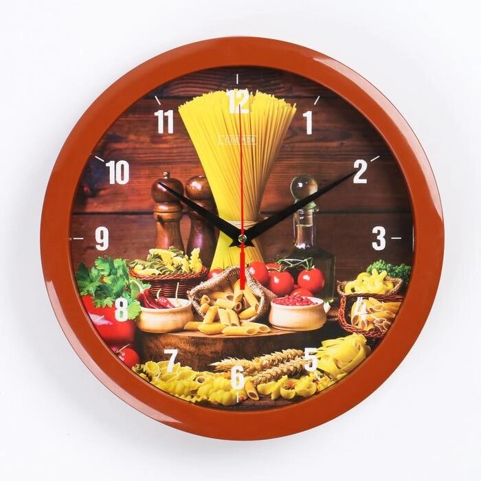 Часы настенные, серия: Кухня, "Спагетти", плавный ход, d=28 см от компании Интернет-гипермаркет «MOLL» - фото 1