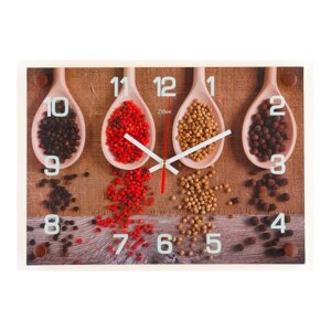 Часы настенные, серия: Кухня, "Специи", 25х35 см, микс