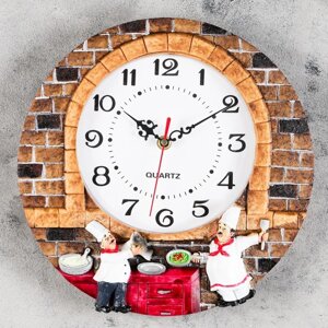 Часы настенные, серия: Кухня, "Стонхем", d=20 см, ручная работа