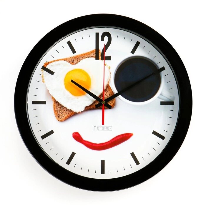 Часы настенные, серия: Кухня, "Веселый завтрак", плавный ход, d=28 см от компании Интернет-гипермаркет «MOLL» - фото 1