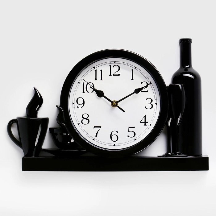 Часы настенные, серия: Кухня "Вино или кофе?", плавный ход, 26.5 х 40.5 см, циферблат 20 см от компании Интернет-гипермаркет «MOLL» - фото 1