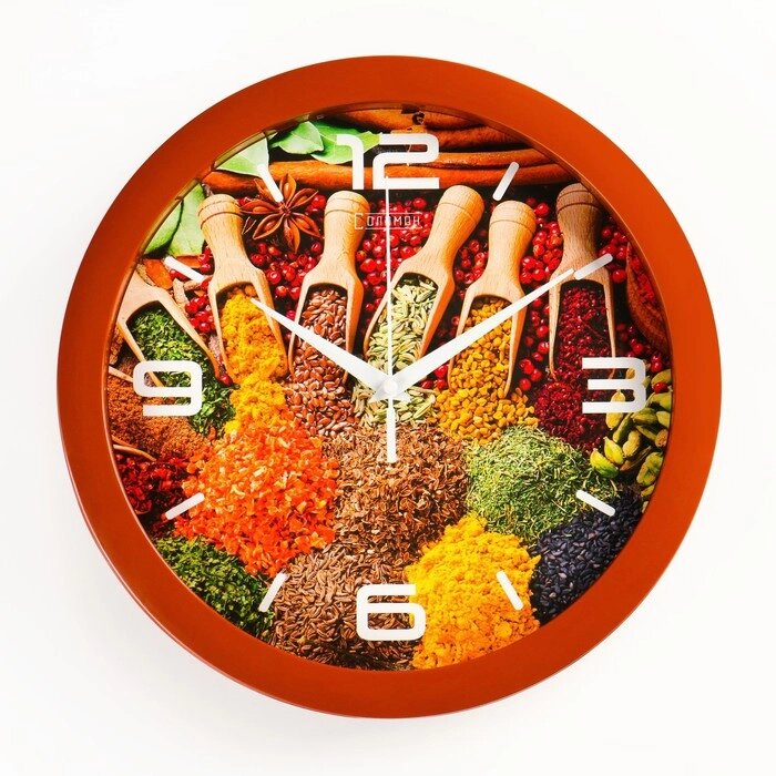 Часы настенные, серия: Кухня, "Восточные пряности", плавный ход, d=28 см от компании Интернет-гипермаркет «MOLL» - фото 1