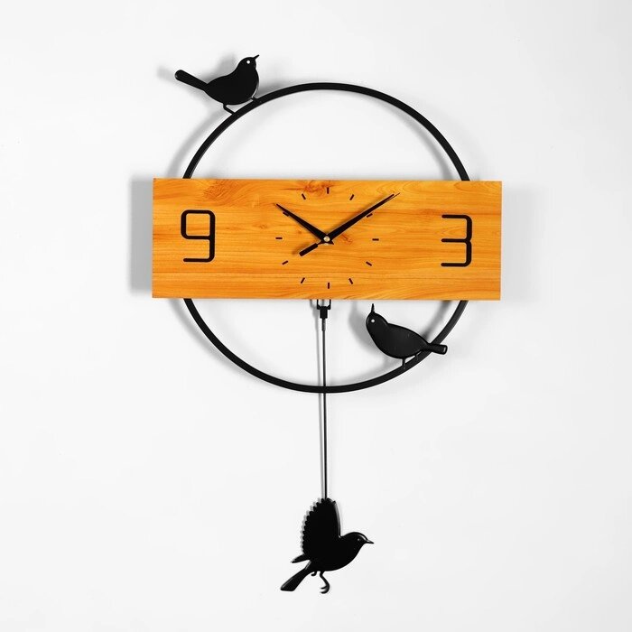 Часы настенные, серия: Маятник, "Птички" 40 х 60 см от компании Интернет-гипермаркет «MOLL» - фото 1